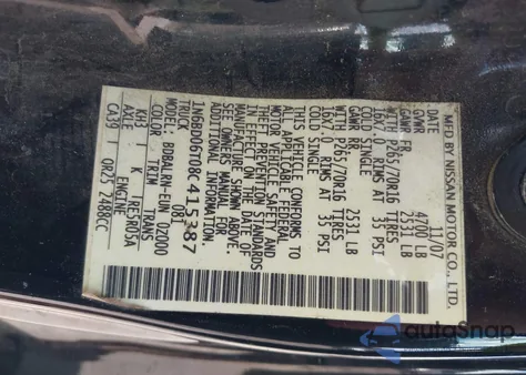 2008 Nissan Frontier Se-I4 from USA, damaged, VIN 1N6BD06T08C415387